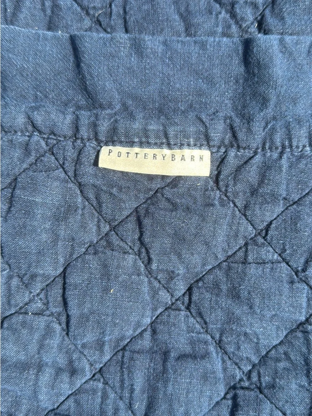 Pottery Barn Navy Linen Quilt
